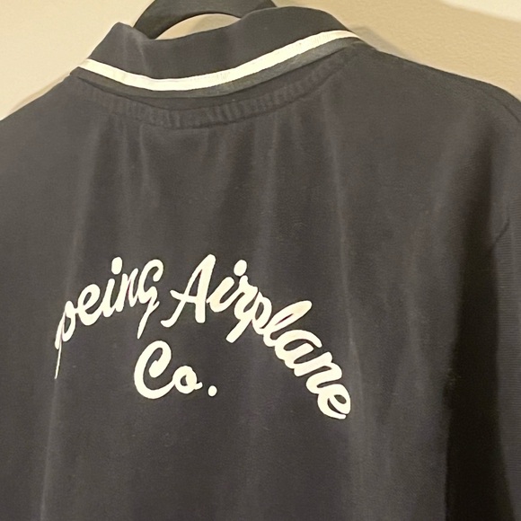 Red Canoe Vintage Boeing Airplane Co Short Sleeve Polo Black Men’s XL (A) - Picture 10 of 10